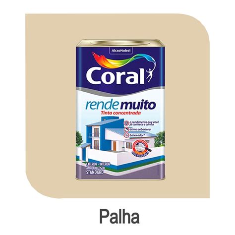 RENDE MUITO 18L PALHA CORAL TINTA ACRILICA CORAL RENDE MUITO FOSCO