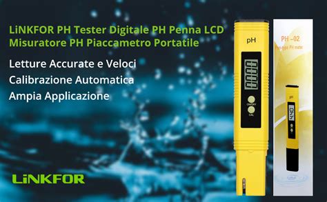 Linkfor Ph Tester Digitale Ph Penna Lcd Misuratore Ph Piaccametro