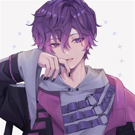 Uki Violeta Noctyx Anime Purple Hair Anime Boy Hair Anime Black Hair