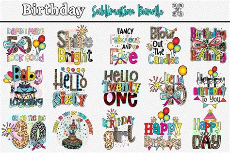 Birthday Sublimation Bundle Bundle · Creative Fabrica