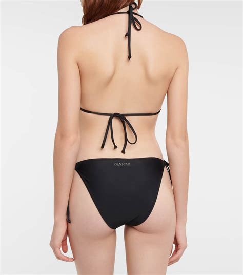 Triangle Bikini Top In Black Ganni Mytheresa