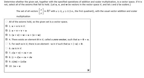 SOLVED Determine Whether The Given Set Together With The Specified