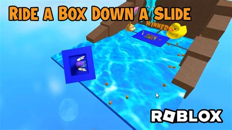 Meluncur Pake Box Roblox Ride A Box Down A Slide Youtube