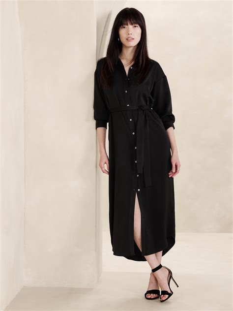 Tie Waist Maxi Shirtdress Banana Republic Factory