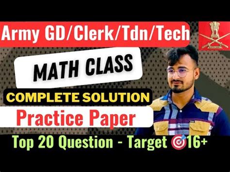 Army Gd Clerk Math Top Question Army Agniveer Math Live Class