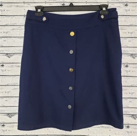 Anthropologie Skirts Anthro Odille Blue Button Down Pencil Skirt