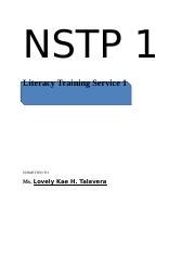 Lts Nstp Docx Nstp Literacy Training Service Submitted To Ms