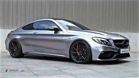 Mercedes Benz C63s Amg Coupe W205 Grey With Vorsteiner V Ff 107 Aftermarket Wheels Wheel Front