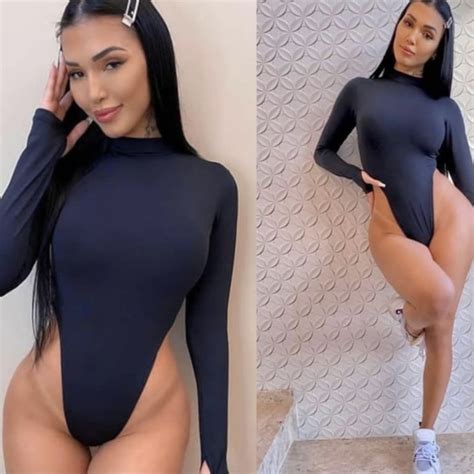 Body Bori Cavado Manga Longa Gola Alta Shopee Brasil