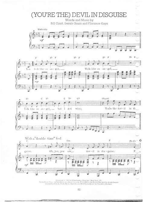 Pdf Devil In Disguise Elvis Presley Vocal Piano Guitar Chords Dokumen Tips