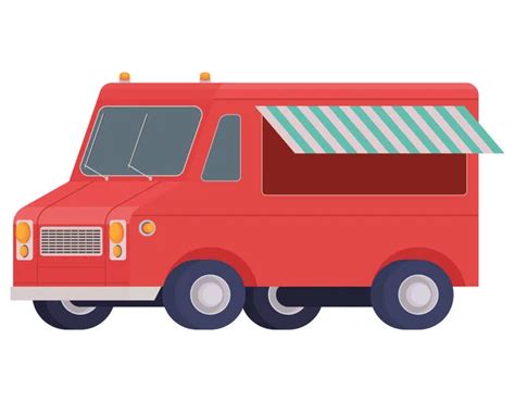 Red Food Truck Illustration White Stock Vector By ©grgroupstock 637966720