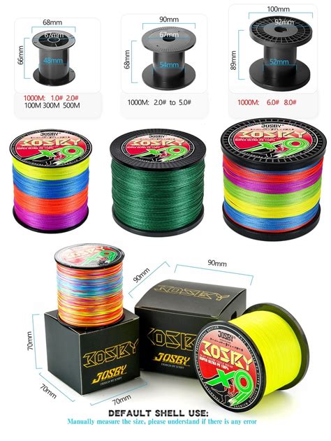 JOSBY NEW Braided Fishing Line 9 Strands Multifilament PE Strong For