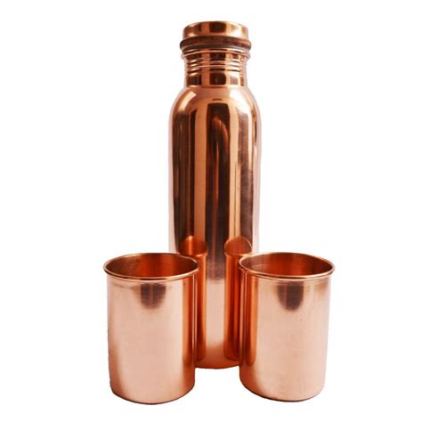 Divy Item Pure Copper 1000 ML Water Bottle With 2 Glass Set Amazon In