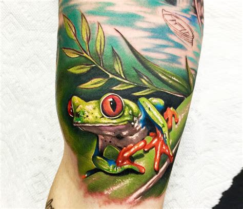 Frog tattoo by Audie Fulfer | Photo 27538