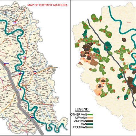 Maps Depicting Mathura Districts Remaining Forests Sources Ngo Braj