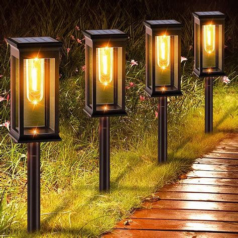 Pi Ces Lampes Solaires De Jardin Avec Lumi Re Tungst Ne Blanc Chaud