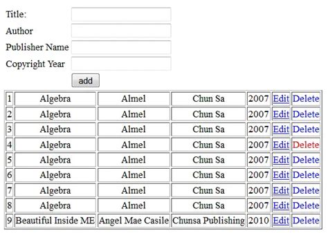 Add Edit And Delete Record Using Php Mysql Sourcecodester