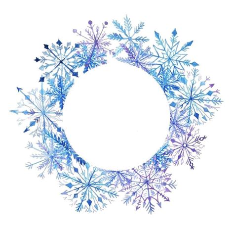 A Circular Frame Made Up Of Blue Snowflakes