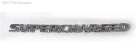 Supercharged Chrome Blue Supercharger Engine Emblem Badge Logo