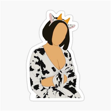 Doja Cat Moo Cow Sticker By Colleencreativ Redbubble