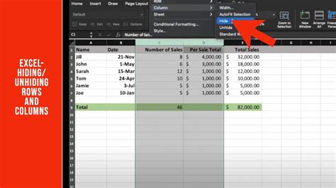 How To Hide And Unhide Columns And Rows In Excel Youtube