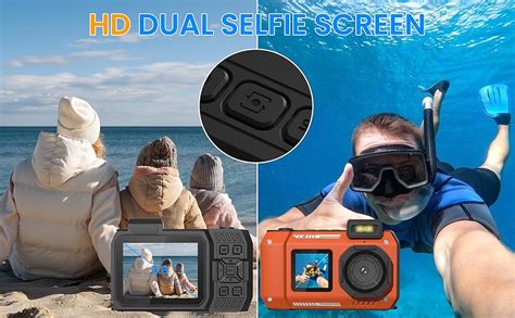 33FT Underwater Camera 4K 65MP Waterproof Camera Rugged Dustproof