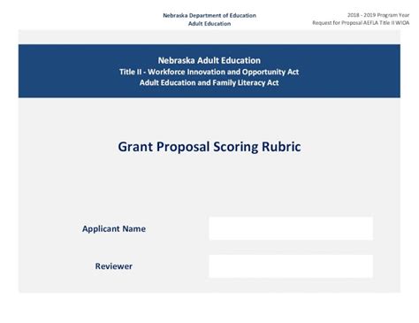 Pdf Grant Proposal Scoring Rubric€¦ · Grant Proposal Scoring Rubric