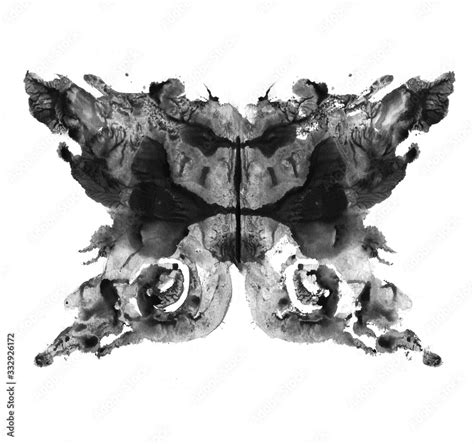 Rorschach Test Ink Blot Illustration Psychological Test Silhouette Of