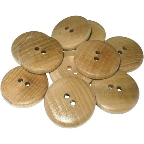 Lot De Boutons Ronds En Bois X Mm Trous L L Couleur