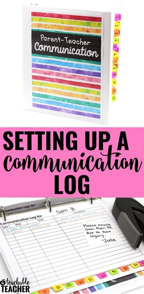 Setting Up Your Parent Teacher Communication Log A Teachable Teacher