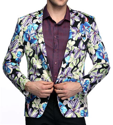 Bright Blue Green Black Floral Amazing Fashion Blazer Blazer Fashion Mens Fashion Inspiration