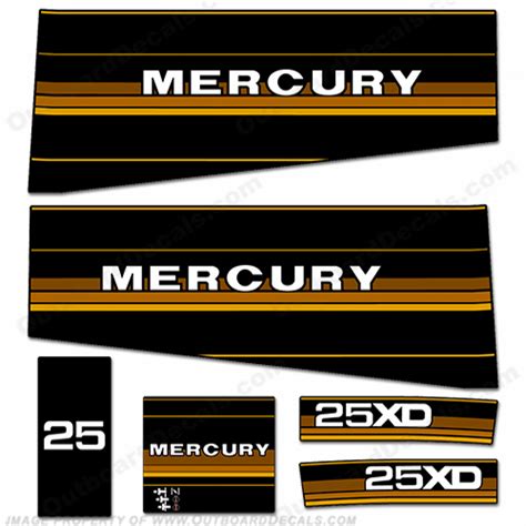 Mercury 1985 25hp Outboard Engine Decals