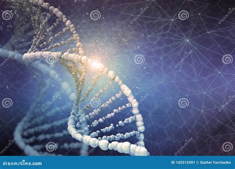 DNA Structure Digital Illustration In Colour Background Stock Image