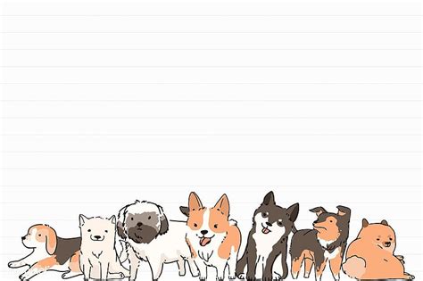 Dog lover pattern lined note paper template vector. premium by ...