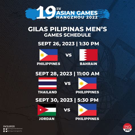 Gilas Pilipinas Women S Schedule For Asian Games Gilas Pilipinas Hot