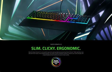 Razer Ornata V Ergonomic Clicky Gaming Keyboard Rz R M