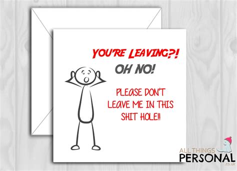 Funny Sorry Your Leaving Card Congratulations on Your New Job, We'll ...