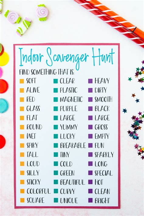 Free Printable Indoor Scavenger Hunt For Kids | realsimple