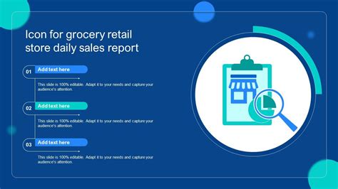 Icon For Grocery Retail Store Daily Sales Report Ppt Presentation