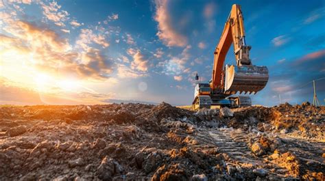 Premium Photo A Large Orange And Black Construction Vehicle Is