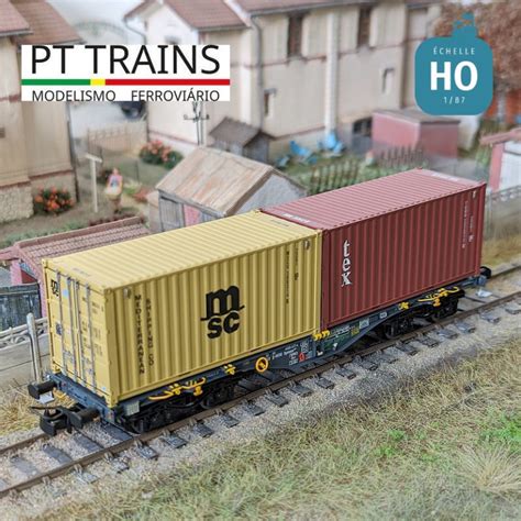 Wagon Sgmmnss 40 MFD RAIL 2 X 20 Ep VI HO PT TRAINS PT100321