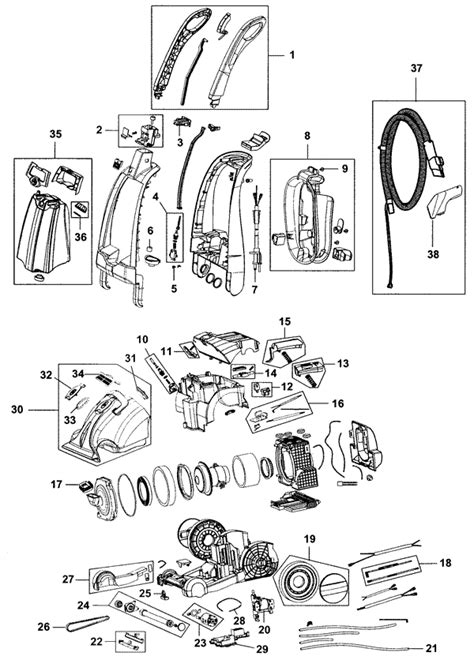 Schematic And Parts List For Hoover Model Fh50800 Vacuumsrus