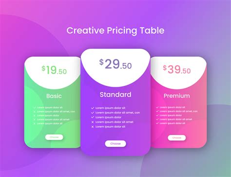 website pricing table template design  saiduzzaman bulet  dribbble