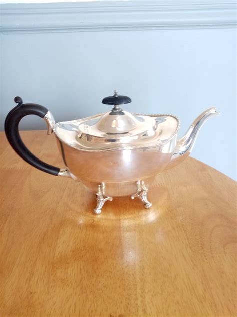 30s40s Antique Silver Plated Art Nouveau Teapot Etsy Uk Tea Pots