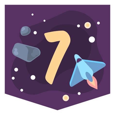 Space Number 7 Banner Png And Svg Design For T Shirts