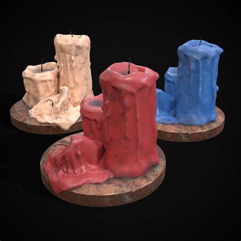 Three Melted Candles D Model By Get Dead Entertainment