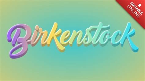 Birkenstock 3D Text Pastell Mehrfarbig Texteffekt Generator