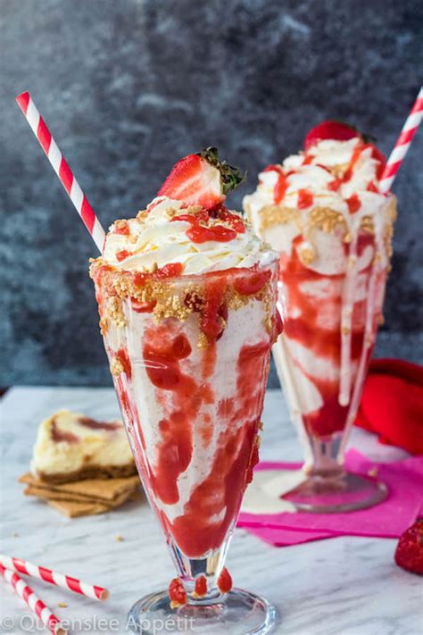 Strawberry Cheesecake Milkshake Recipe Queenslee Appétit