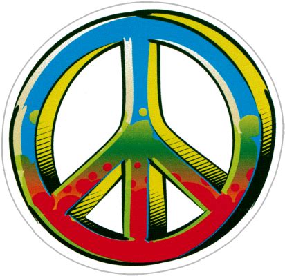 3D Peace Sign Small Bumper Sticker Decal Peace Resource Project