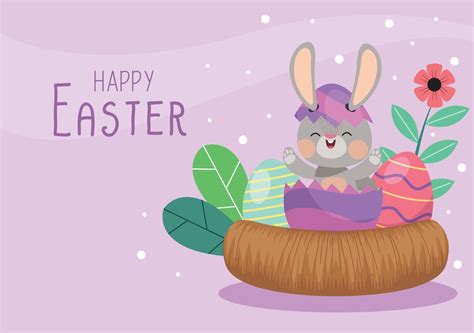 Happy Easter Lettering Card 10428852 Vector Art At Vecteezy